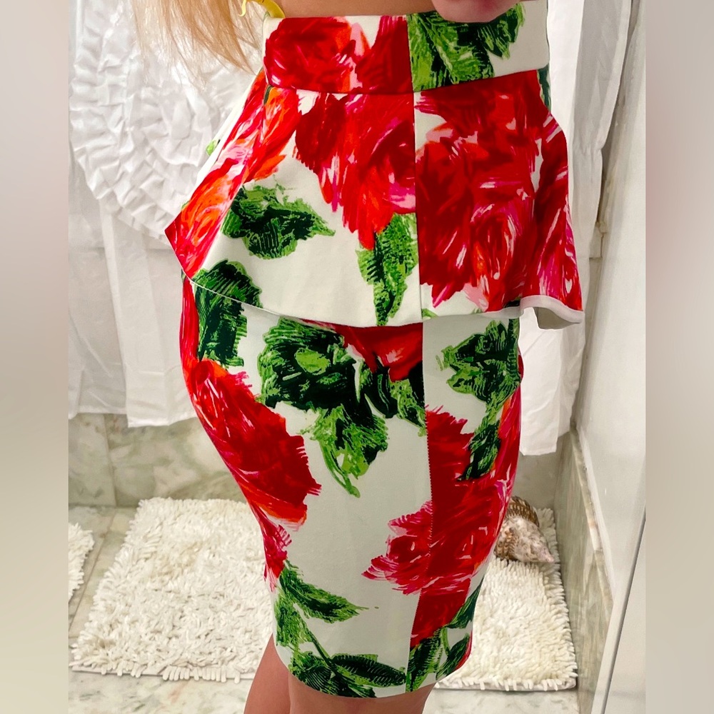 Floral peplum pencil skirt from Forever 21